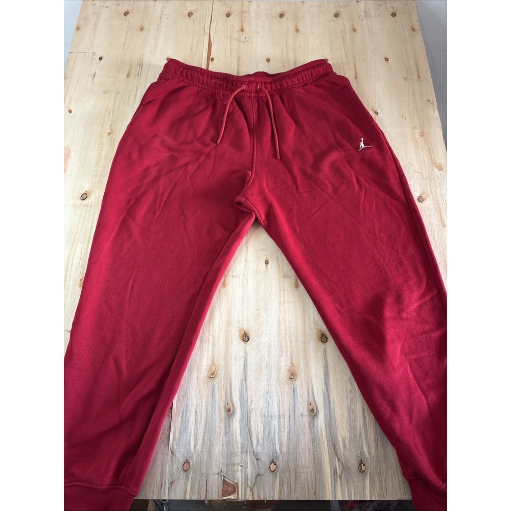 Jordan Men’s Red Fleece Elastic Waist Sweatpants Size Xl